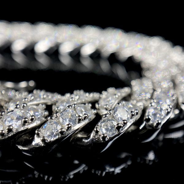 pulseracubanablanca2 Pulsera Cubana Big Diamonds 18k