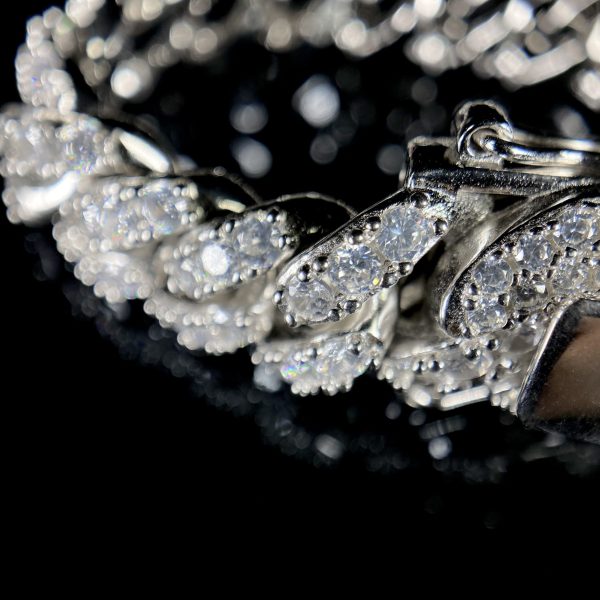 pulseracubanablanca4 Pulsera Cubana Big Diamonds 18k