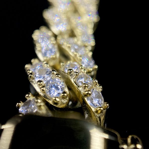 pulseracubanaamarilla1 Pulsera Cubana Big Diamonds 18k