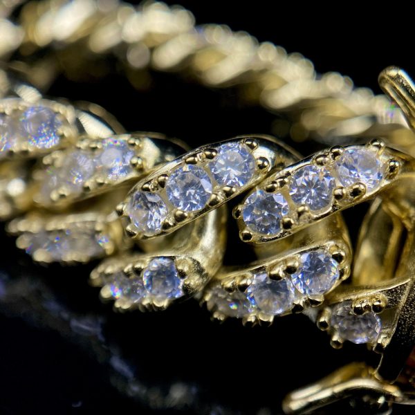 pulseracubanaamarilla5 Pulsera Cubana Big Diamonds 18k