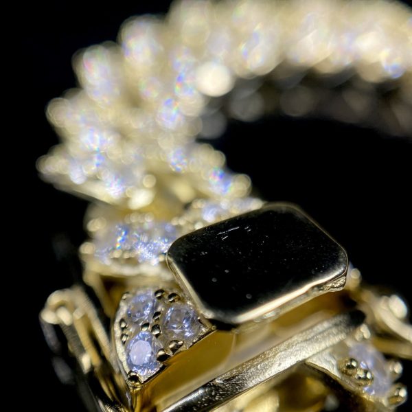 pulseracubanaamarilla6 Pulsera Cubana Big Diamonds 18k