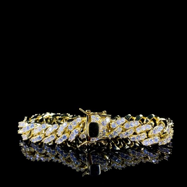 pulseracubanaamarilla7 Pulsera Cubana Big Diamonds 18k