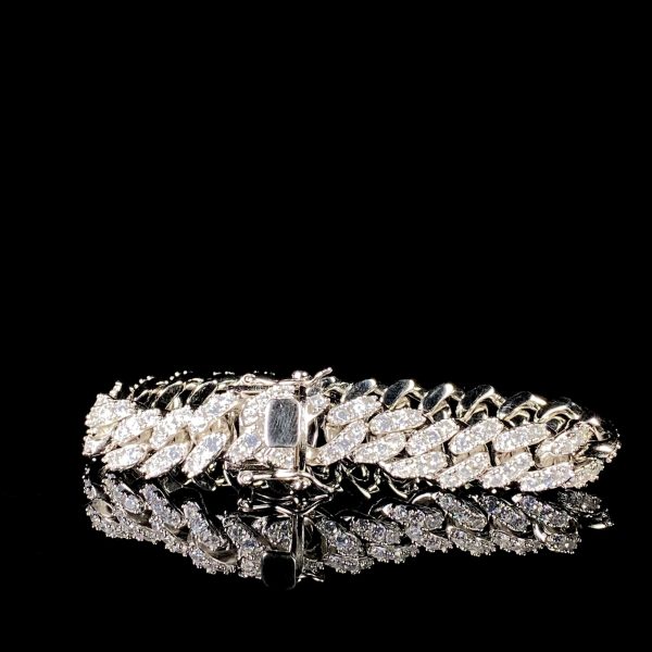 pulseracubanablanca1 (1) Pulsera Cubana Big Diamonds 18k