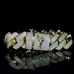 Pulsera Cuban Prong 25mm 18k