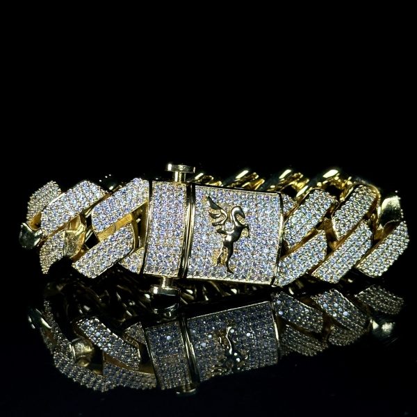 Pulsera Cuban Prong 25mm 18k