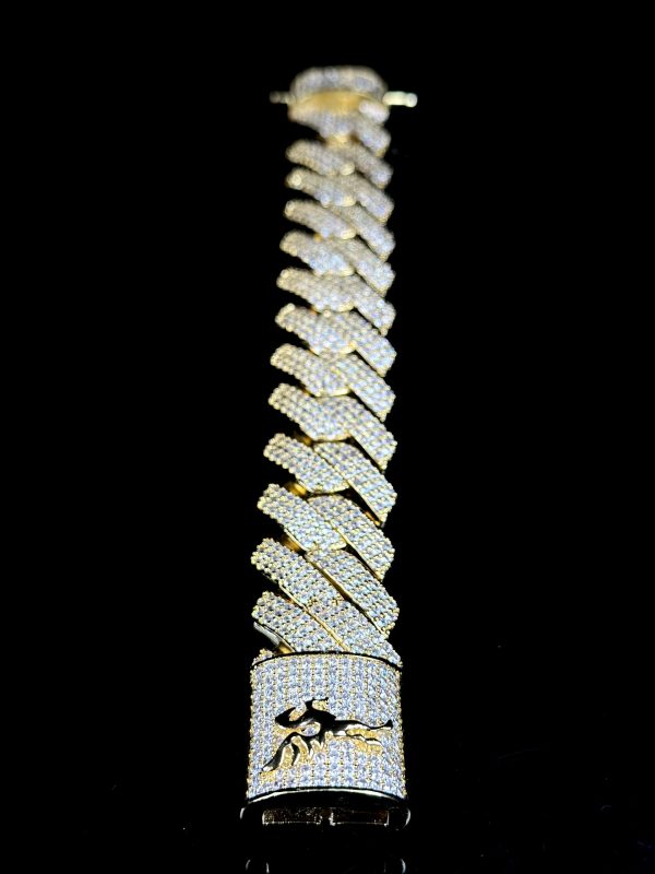Pulsera Cuban Prong 25mm 18k