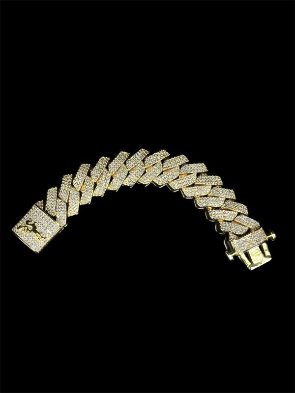 Pulsera Cuban Prong 25mm 18k